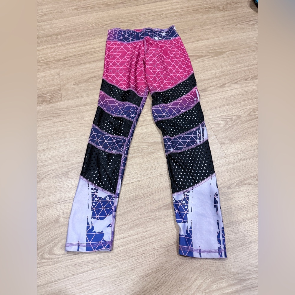 Goddess Pink & Purple Geometric Active Leggings